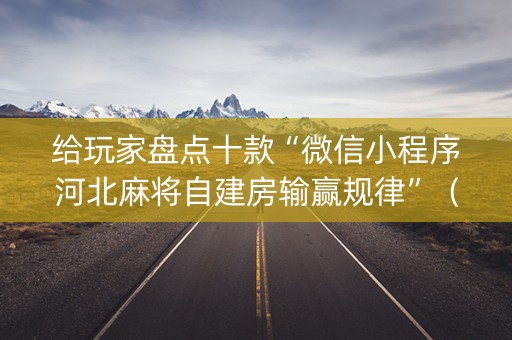 给玩家盘点十款“微信小程序河北麻将自建房输赢规律”（AI辅助胡牌规则)