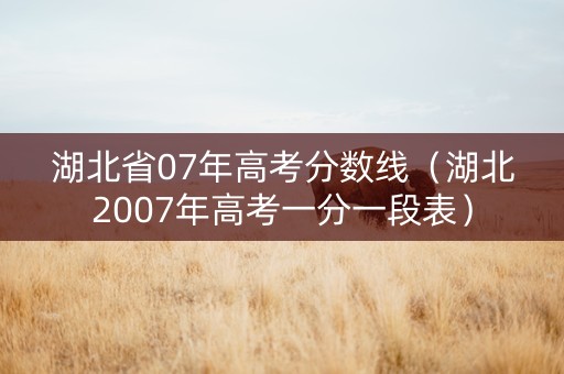 湖北省07年高考分数线（湖北2007年高考一分一段表）