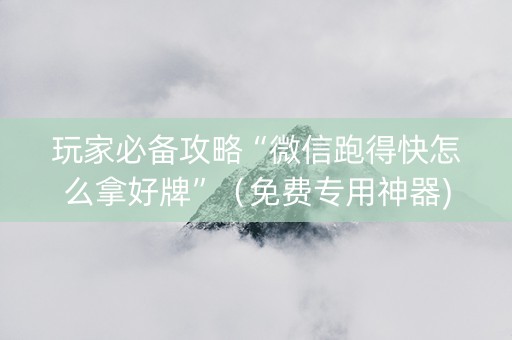 玩家必备攻略“微信跑得快怎么拿好牌”（免费专用神器)