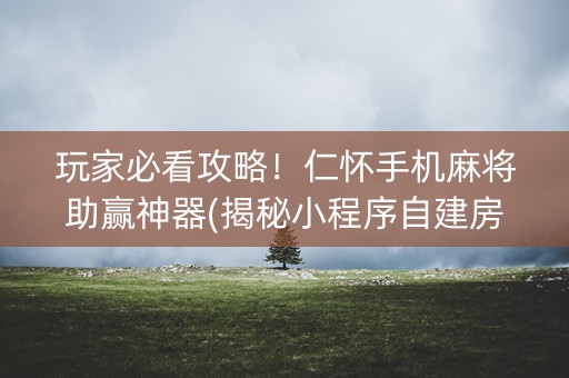 玩家必看攻略！仁怀手机麻将助赢神器(揭秘小程序自建房怎么赢)