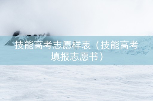 技能高考志愿样表（技能高考填报志愿书）
