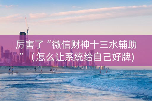 厉害了“微信财神十三水辅助”（怎么让系统给自己好牌)