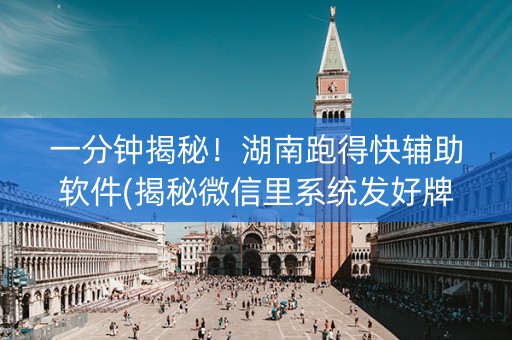 一分钟揭秘！湖南跑得快辅助软件(揭秘微信里系统发好牌)