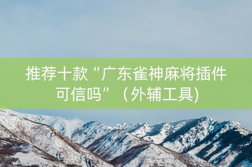 推荐十款“广东雀神麻将插件可信吗”（外辅工具)