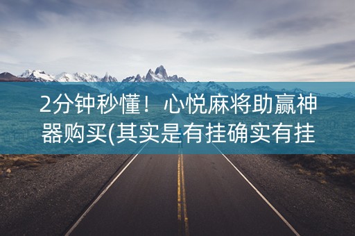 2分钟秒懂！心悦麻将助赢神器购买(其实是有挂确实有挂)