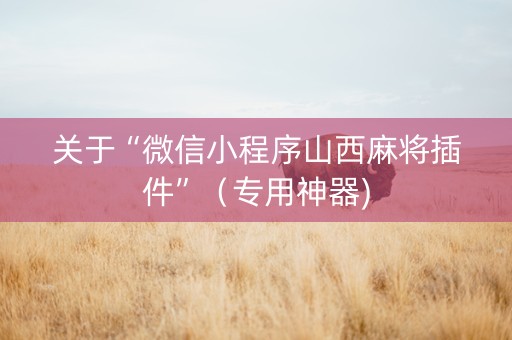 关于“微信小程序山西麻将插件”（专用神器)