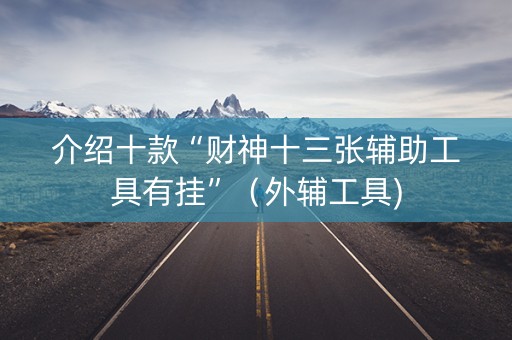 介绍十款“财神十三张辅助工具有挂”（外辅工具)