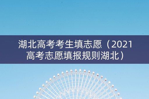 湖北高考考生填志愿（2021高考志愿填报规则湖北）