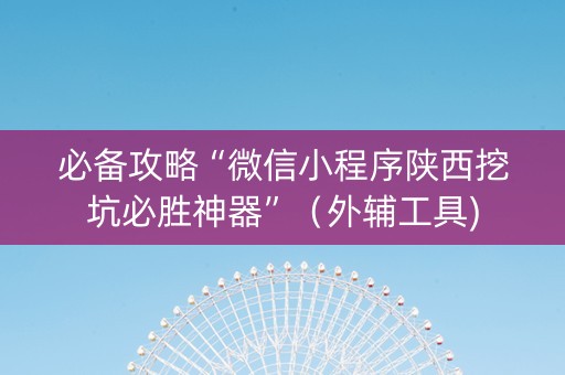 必备攻略“微信小程序陕西挖坑必胜神器”（外辅工具)
