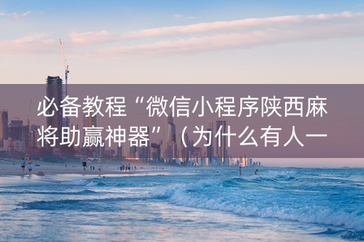 必备教程“微信小程序陕西麻将助赢神器”（为什么有人一直赢)