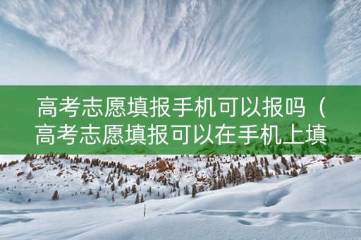 高考志愿填报手机可以报吗（高考志愿填报可以在手机上填报吗）