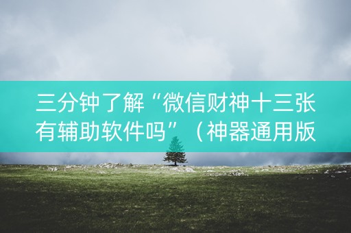三分钟了解“微信财神十三张有辅助软件吗”（神器通用版)