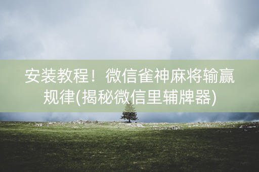 安装教程！微信雀神麻将输赢规律(揭秘微信里辅牌器)