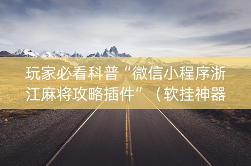 玩家必看科普“微信小程序浙江麻将攻略插件”（软挂神器)