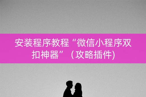 安装程序教程“微信小程序双扣神器”（攻略插件)