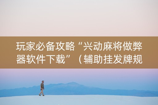 玩家必备攻略“兴动麻将做弊器软件下载”（辅助挂发牌规律)
