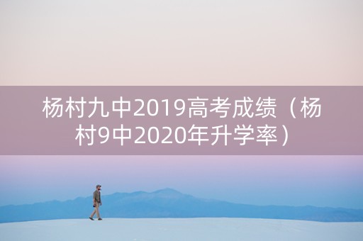 杨村九中2019高考成绩（杨村9中2020年升学率）