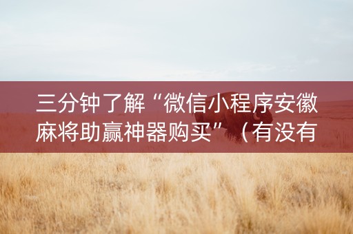 三分钟了解“微信小程序安徽麻将助赢神器购买”（有没有猫腻)