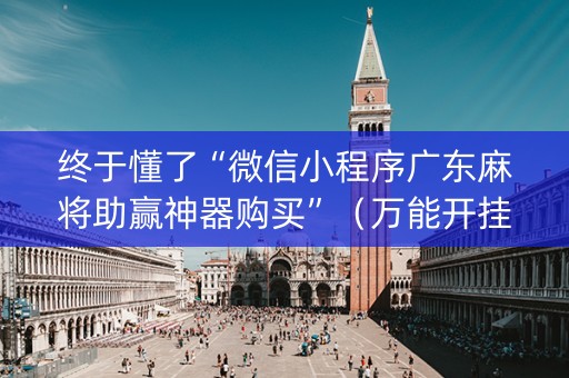 终于懂了“微信小程序广东麻将助赢神器购买”（万能开挂器)