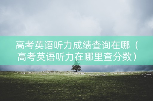 高考英语听力成绩查询在哪（高考英语听力在哪里查分数）