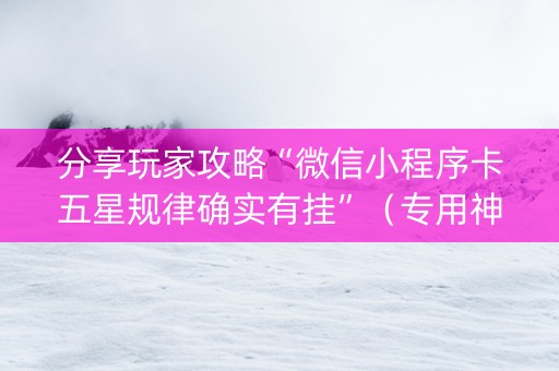 分享玩家攻略“微信小程序卡五星规律确实有挂”（专用神器下载)