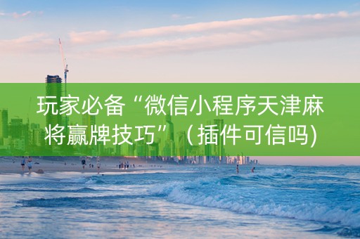 玩家必备“微信小程序天津麻将赢牌技巧”（插件可信吗)