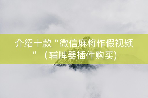 介绍十款“微信麻将作假视频”（辅牌器插件购买)