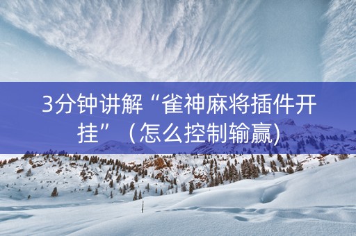 3分钟讲解“雀神麻将插件开挂”（怎么控制输赢)