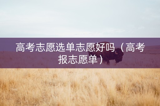 高考志愿选单志愿好吗（高考报志愿单）