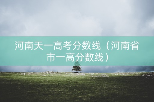 河南天一高考分数线（河南省市一高分数线）
