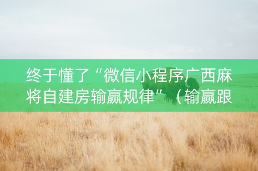终于懂了“微信小程序广西麻将自建房输赢规律”（输赢跟id号有关系吗)