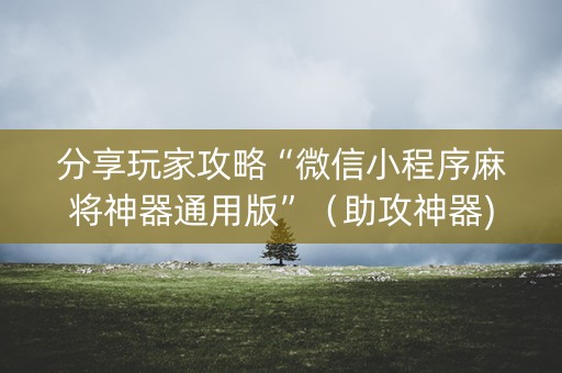 分享玩家攻略“微信小程序麻将神器通用版”（助攻神器)