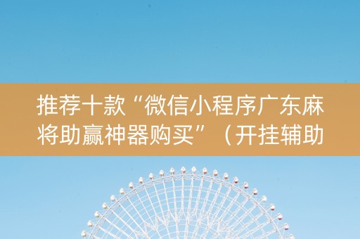 推荐十款“微信小程序广东麻将助赢神器购买”（开挂辅助插件)