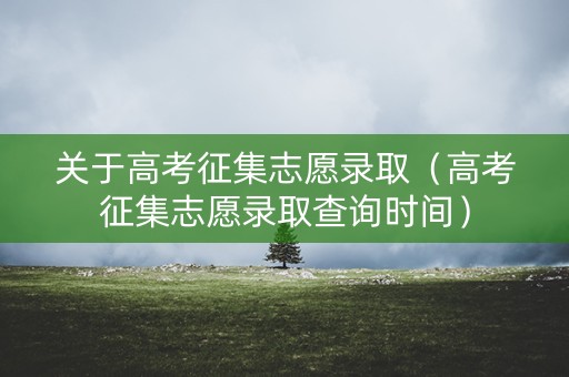 关于高考征集志愿录取（高考征集志愿录取查询时间）