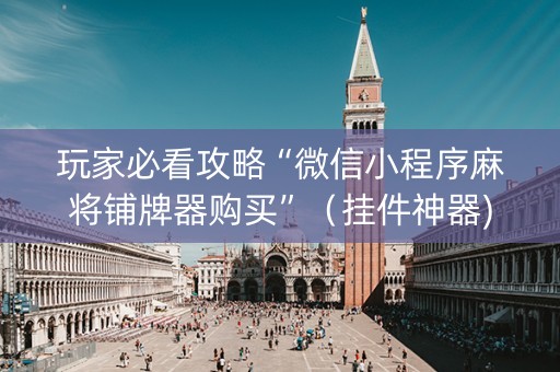 玩家必看攻略“微信小程序麻将铺牌器购买”（挂件神器)