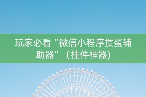 玩家必看“微信小程序掼蛋辅助器”（挂件神器)
