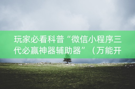 玩家必看科普“微信小程序三代必赢神器辅助器”（万能开挂器)