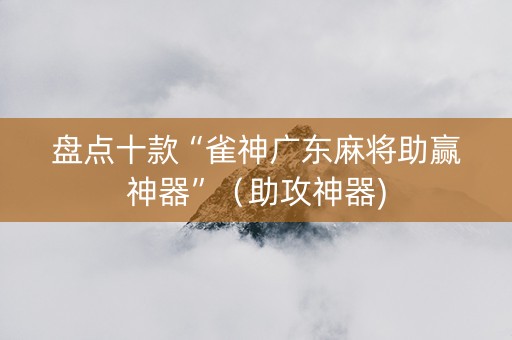 盘点十款“雀神广东麻将助赢神器”（助攻神器)