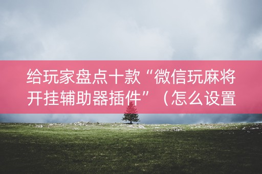 给玩家盘点十款“微信玩麻将开挂辅助器插件”（怎么设置才能赢)