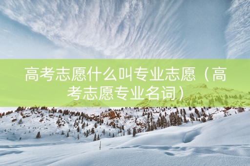 高考志愿什么叫专业志愿（高考志愿专业名词）
