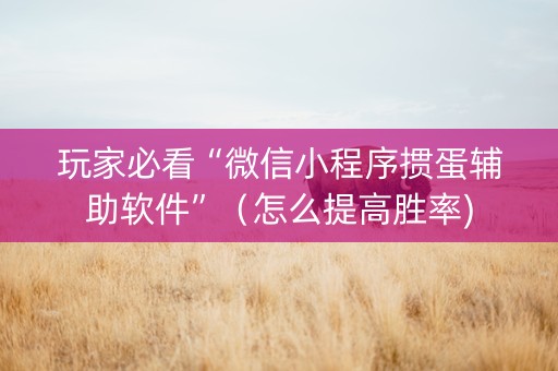 玩家必看“微信小程序掼蛋辅助软件”（怎么提高胜率)
