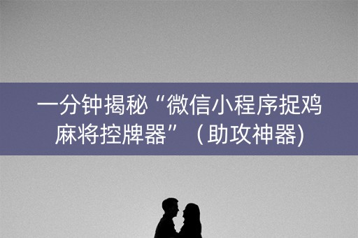 一分钟揭秘“微信小程序捉鸡麻将控牌器”（助攻神器)