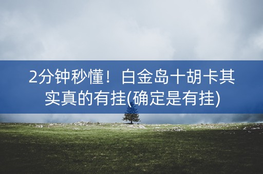 2分钟秒懂！白金岛十胡卡其实真的有挂(确定是有挂)