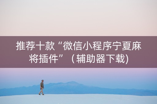 推荐十款“微信小程序宁夏麻将插件”（辅助器下载)