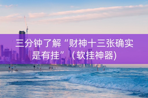 三分钟了解“财神十三张确实是有挂”（软挂神器)
