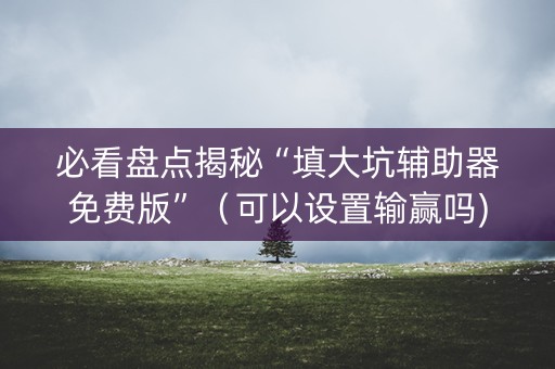 必看盘点揭秘“填大坑辅助器免费版”（可以设置输赢吗)