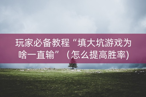 玩家必备教程“填大坑游戏为啥一直输”（怎么提高胜率)