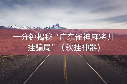 一分钟揭秘“广东雀神麻将开挂骗局”（软挂神器)