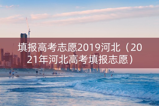 填报高考志愿2019河北（2021年河北高考填报志愿）