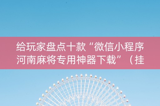 给玩家盘点十款“微信小程序河南麻将专用神器下载”（挂件神器)
